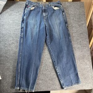 Vintage Avirex Jeans Mens 42x31 Blue Wash Relaxed Straight Denim Pants USA 90s